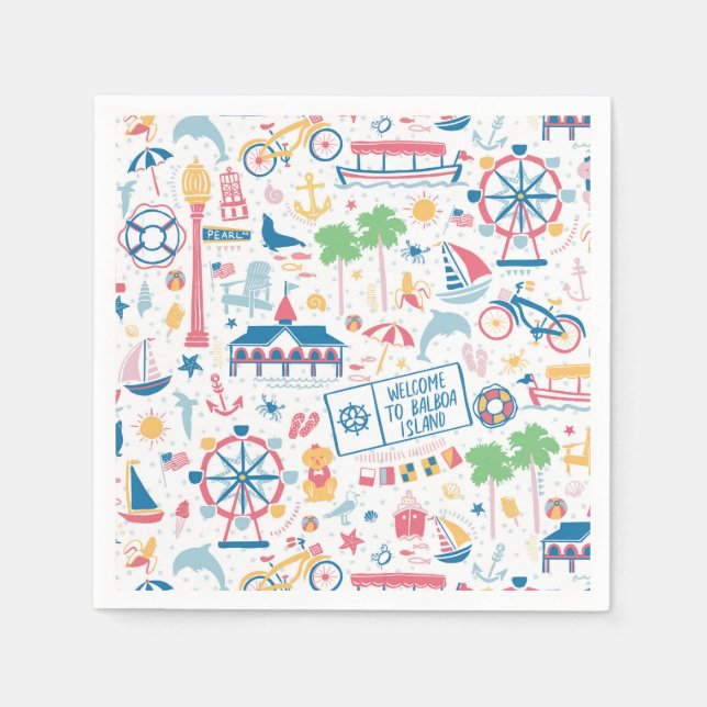 Guardanapo De Papel Balboa Island Cocktail Napkins (Frente)