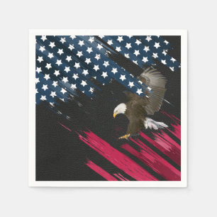 Guardanapo De Papel Bald Eagle na Abstrato americana Flag