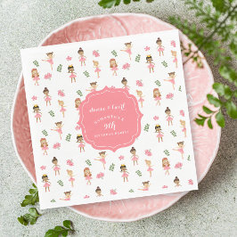 Guardanapo De Papel Balé Dança e Ballerina Rosa Brilhante Aniversário
