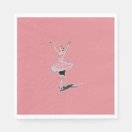 Guardanapo De Papel Balé Tema Rosa Ballerina Rapariga Aniversário