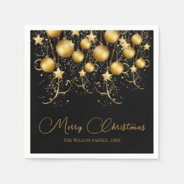 Guardanapo De Papel Baleeira de Natal Elegante Dourada Sparkle