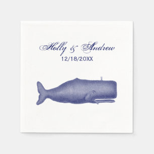 Guardanapo De Papel Baleia do século XIX Desenho de Vintage N