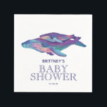 Guardanapo De Papel Baleia pintada com vitelo | Nápoles Chá de fraldas<br><div class="desc">Baleia pintada multicolorida e vitelo neste guardanapo de chá de fraldas.</div>