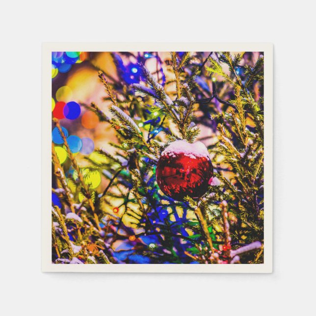 Guardanapo De Papel Ball Red de Natal (Frente)