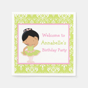 Guardanapo De Papel Ballerina Afro-Americana Custa Aniversário