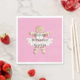 Guardanapo De Papel Ballerina Balé de pão rosa Aniversário