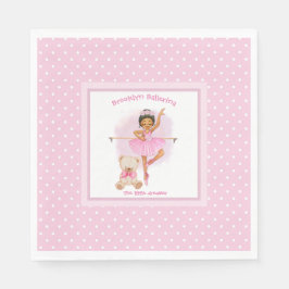 Guardanapo De Papel Ballerina bolinhas brancas florais cor de rosa