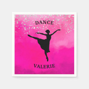 Guardanapo De Papel Ballerina Dance Pink Ombre Sparkle