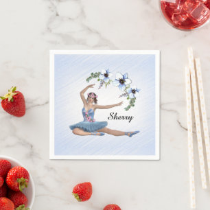 Guardanapo De Papel Ballerina em Nome Pessoal Azul
