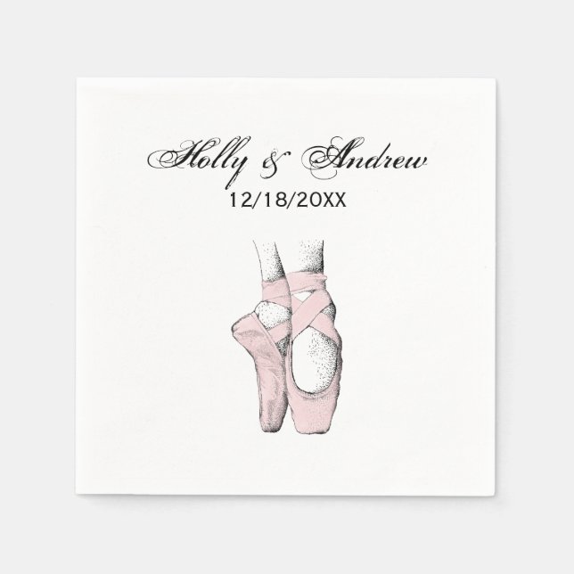 Guardanapo De Papel Ballerina Feet em Ponteiro #1 Lt Rosa (Frente)