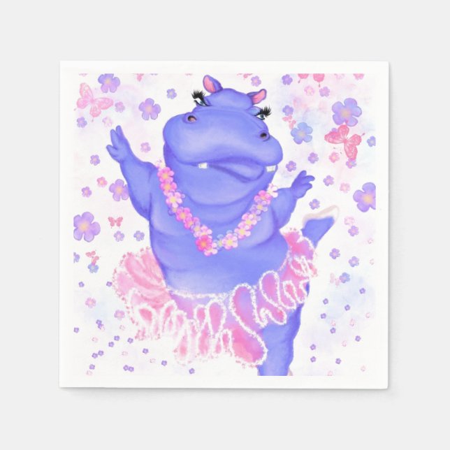 Guardanapo De Papel Ballerina Hippo Napkins (Frente)