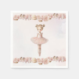 Guardanapo De Papel Ballerina Napkins, doce, rosa