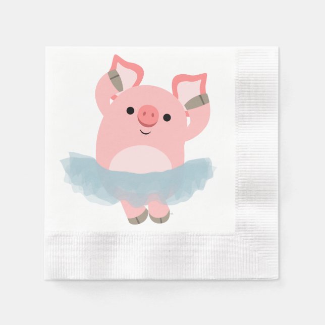Guardanapo De Papel Ballerina Pig Paper Napkins (Frente)