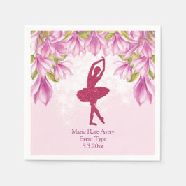 Guardanapo De Papel Ballerina Pink Birthday Personalizada