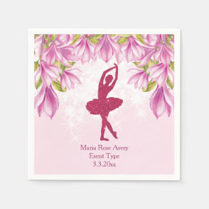 Guardanapo De Papel Ballerina Pink Birthday Personalizado