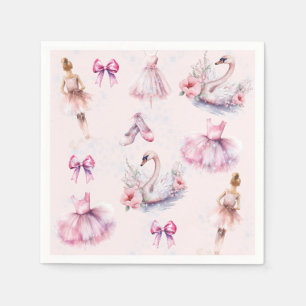 Guardanapo De Papel Ballerina Rosa Dusty - Aniversário Com Glitter