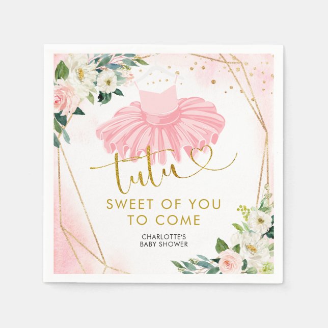 Guardanapo De Papel Ballerina Tutu - Papel de Chá de fraldas Napkin (Frente)