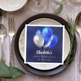 Guardanapo De Papel Balões azuis do marinho de aniversário