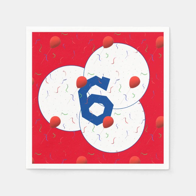 Guardanapo De Papel Balões Brilhantes e Noite de Confetti (Frente)