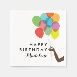 Guardanapo De Papel Balões Brilhantes Personalizados Feliz Aniversário