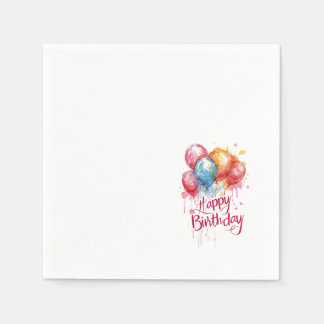 Guardanapo De Papel Baloes Coloridos de Aniversário Feliz Aniversário