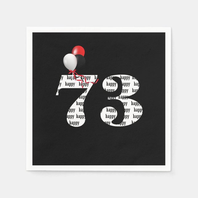 Guardanapo De Papel Balões da 73ª Festa de aniversário (Frente)