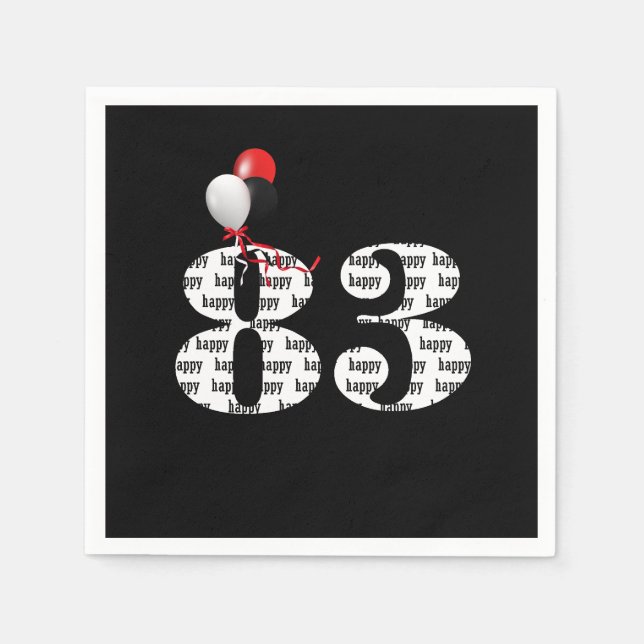 Guardanapo De Papel Balões da Festa de aniversário 83 (Frente)