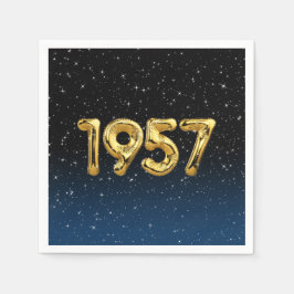 Guardanapo De Papel Balões de Aniversário 1957 Em Estrelas