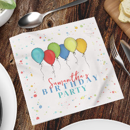 Guardanapo De Papel Balões de Aniversário Confetti Whimsics Caligrafia