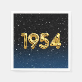 Guardanapo De Papel Balões De Aniversário De 1954 Em Estrelas Napkins