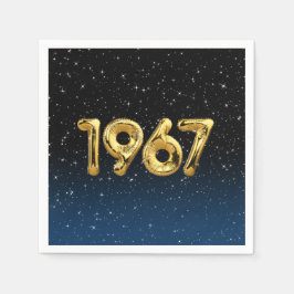 Guardanapo De Papel Balões De Aniversário De 1967 Em Estrelas