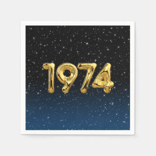 Guardanapo De Papel Balões De Aniversário De 1974 Em Estrelas Napkin