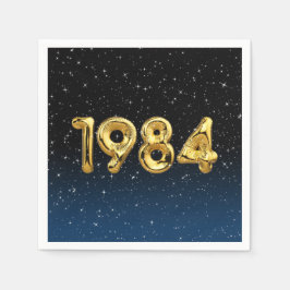 Guardanapo De Papel Balões De Aniversário De 1984 Em Estrelas Napkins