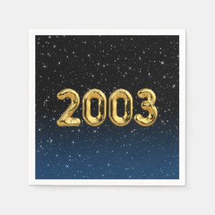 Guardanapo De Papel Balões De Aniversário De 2003 Em Estrelas