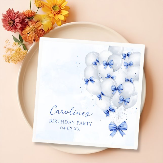 Guardanapo De Papel Balões de Arco Azul Aniversário Napkins (Criador carregado)