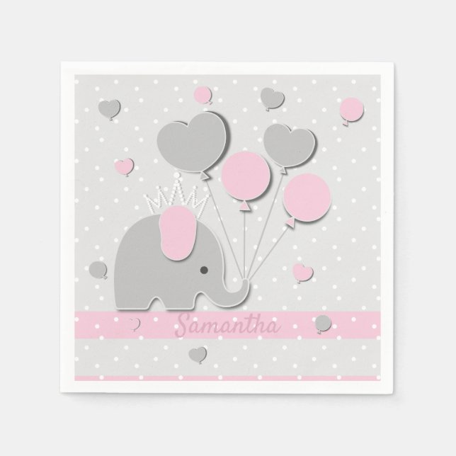 Guardanapo De Papel Baloes de Elefante para Jantar Presente para Berçá (Frente)