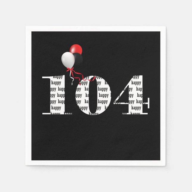 Guardanapo De Papel Balões de Festa de aniversário 104 (Frente)