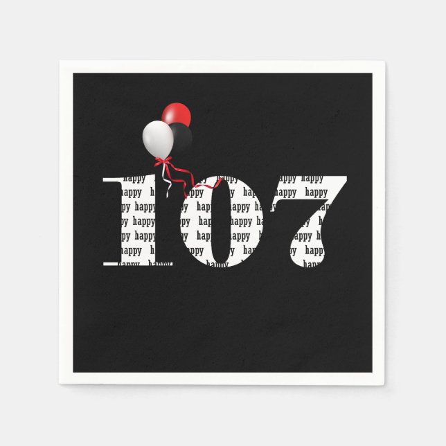 Guardanapo De Papel Balões de Festa de aniversário 107 (Frente)