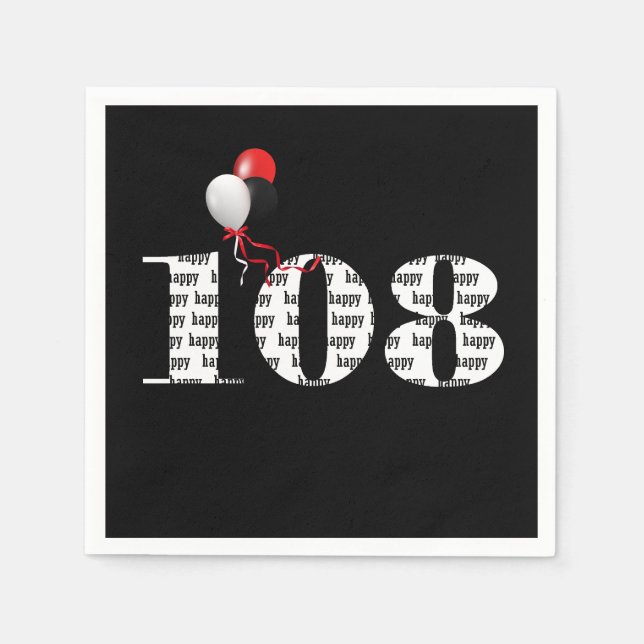 Guardanapo De Papel Balões de Festa de aniversário 108 (Frente)