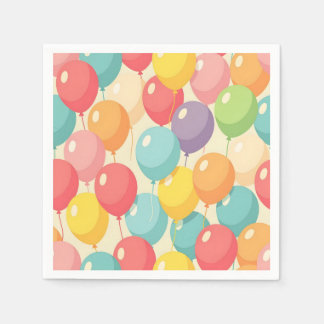Guardanapo De Papel Balões de festa em cores diferentes
