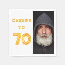 Guardanapo De Papel Balões de ouro com 70 festa de aniversário e balõe