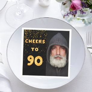 Guardanapo De Papel Balões de ouro de festa de aniversário 90