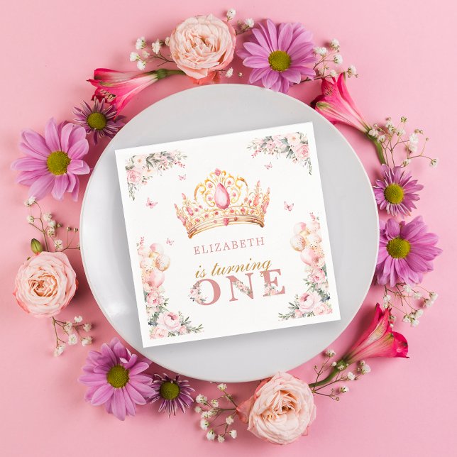 Guardanapo De Papel Balões de primeiro aniversario da Princesa Dourada (Criador carregado)