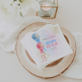 Guardanapo De Papel Balões de Revelação de Gênero Rosa Azul Dourado
