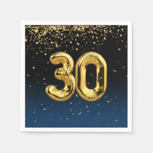Guardanapo De Papel Balões Dourados 30 e Confetti Napkins