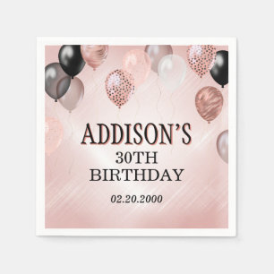 Guardanapo De Papel Balões Dourados de Aniversário
