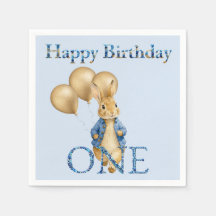 Balões Dourados de Coelho Primeiro Aniversário