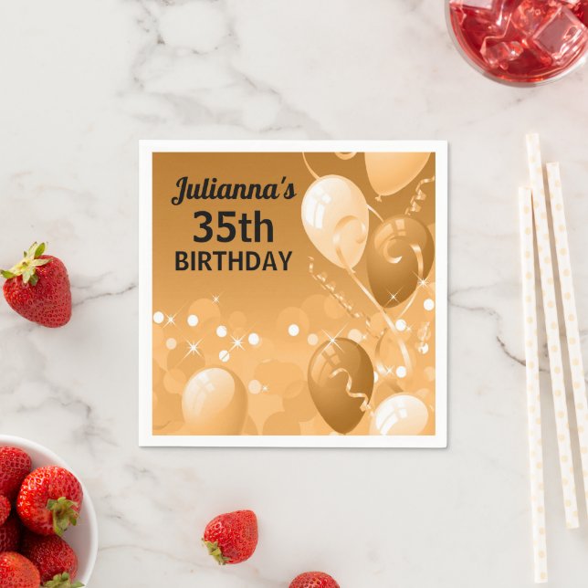 Guardanapo De Papel Balões Dourados feitos sob encomenda com (Insitu)