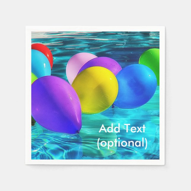 Guardanapo De Papel Balões em papel de Piscina para natação (Frente)