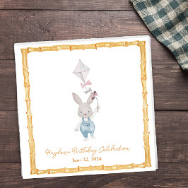 Guardanapo De Papel Bamboo Frame Bunny Personalizou Napkin